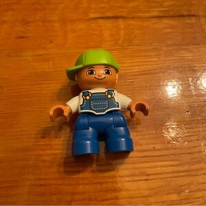 Lego Duplo Boy Green Hat Overalls Minifigure